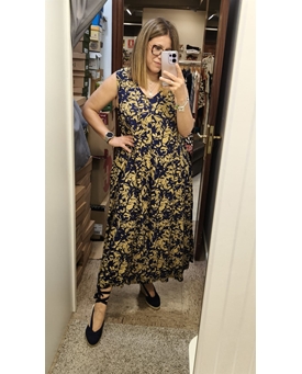 Md´M_ Vestido largo flor bicolor - Imagen 1