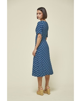 Md´M_Vestido marino midi topitos - Imagen 2