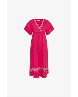 Md´M_ Vestido midi de algodón en rosa - Imagen 1