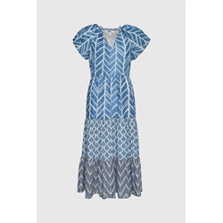 Md´M_ Vestido midi estampado Blue Horizon - Imagen 1