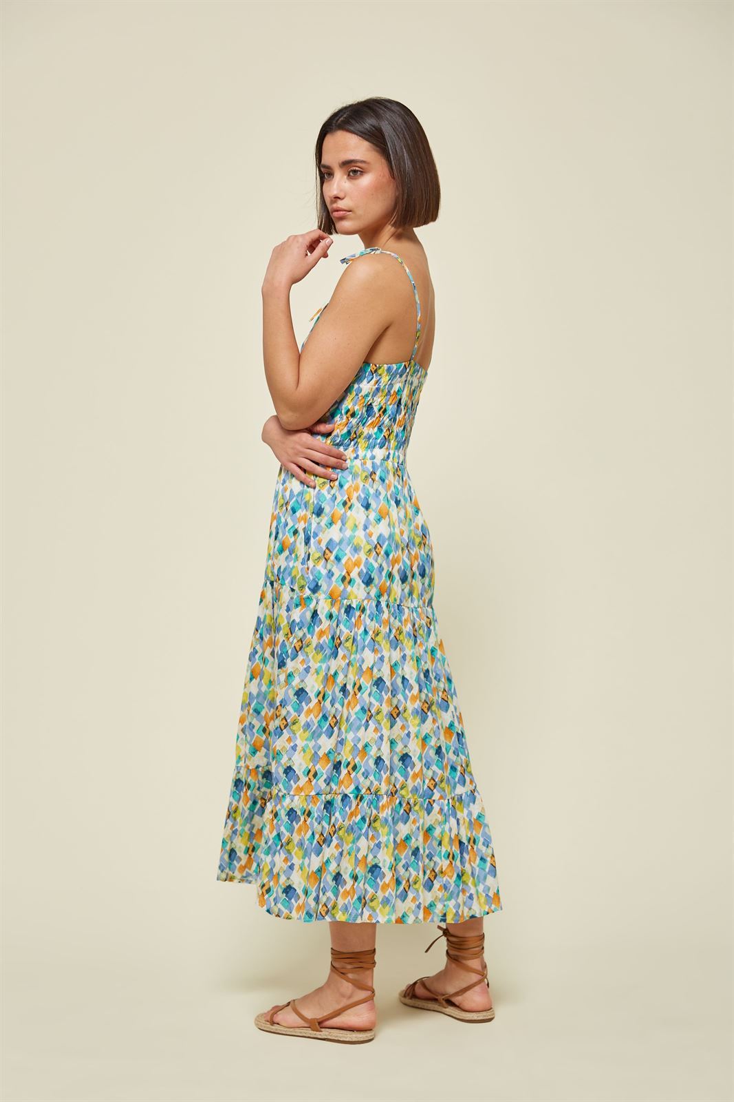 Md´M_ Vestido midi estampado diamantes - Imagen 4