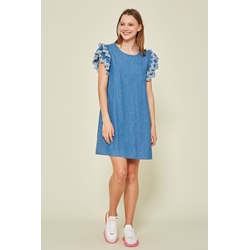 Md´M_ Vestido vaquero volante manga - Imagen 1