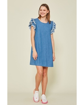 Md´M_ Vestido vaquero volante manga - Imagen 1