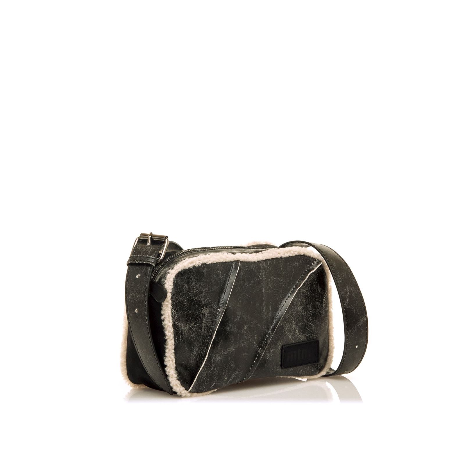 Mtng-Mustang_ Bolso bandolera negro con pelo - Imagen 3