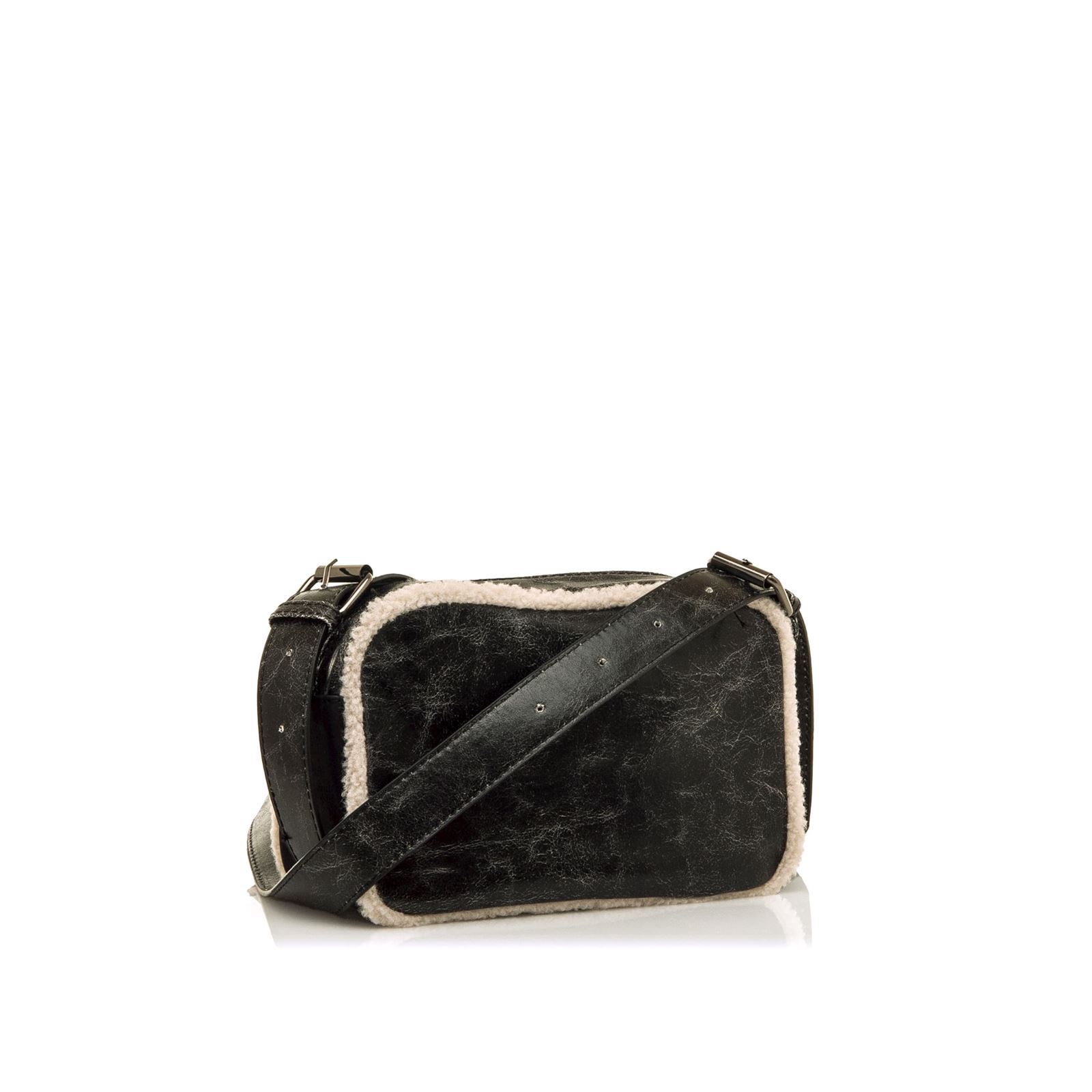 Mtng-Mustang_ Bolso bandolera negro con pelo - Imagen 4