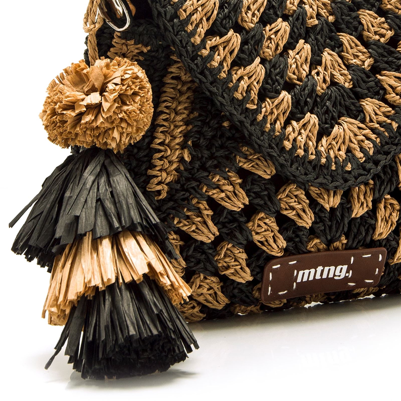 Mtng-Mustang_ Bolso Dari rafia negro - Imagen 2