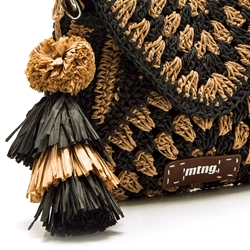 Mtng-Mustang_ Bolso Dari rafia negro - Imagen 2