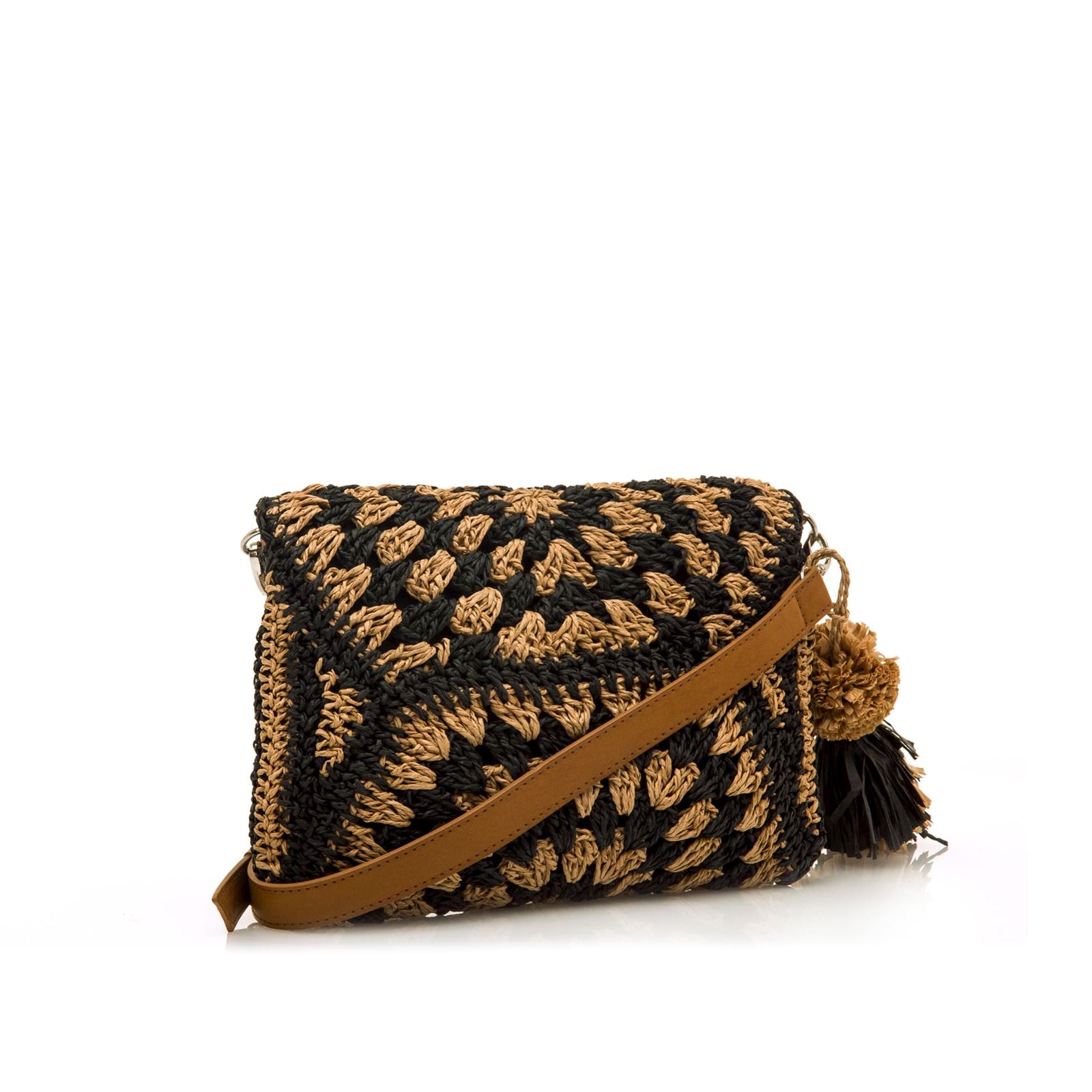 Mtng-Mustang_ Bolso Dari rafia negro - Imagen 4