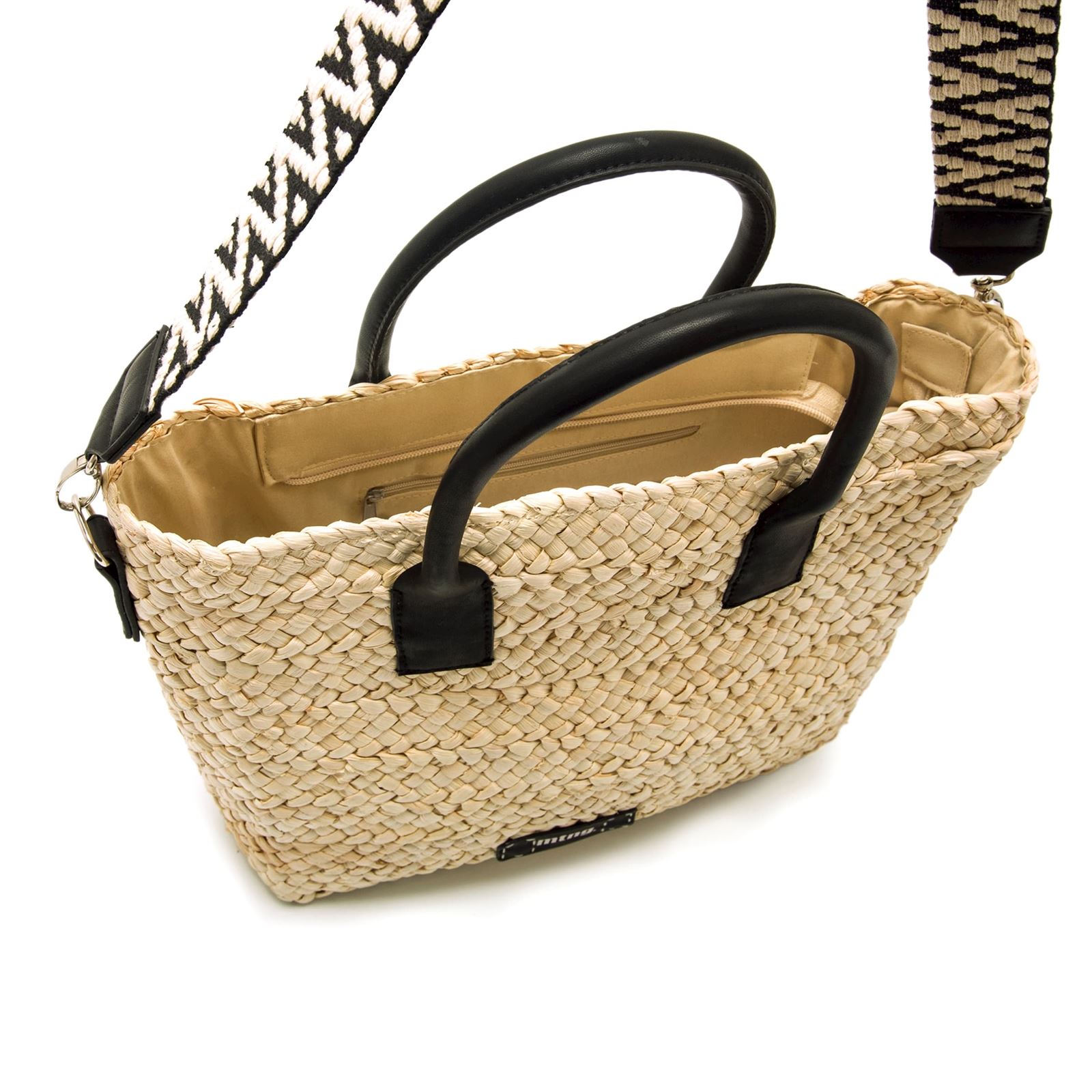 Mtng-Mustang_ Bolso grande rafia Elana - Imagen 5