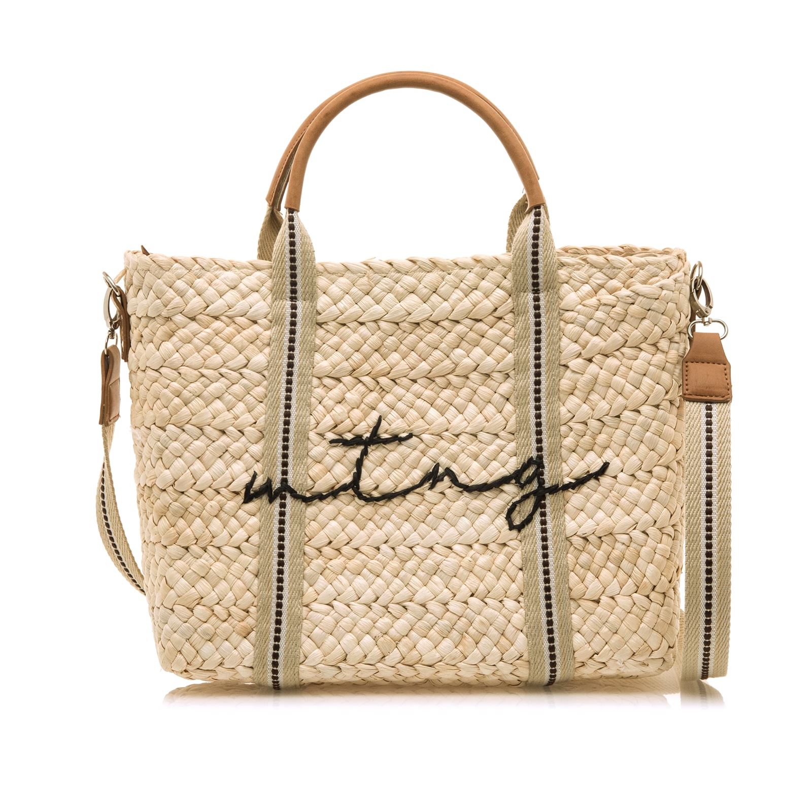 Mtng-Mustang_ Bolso rafia grande Artola - Imagen 1