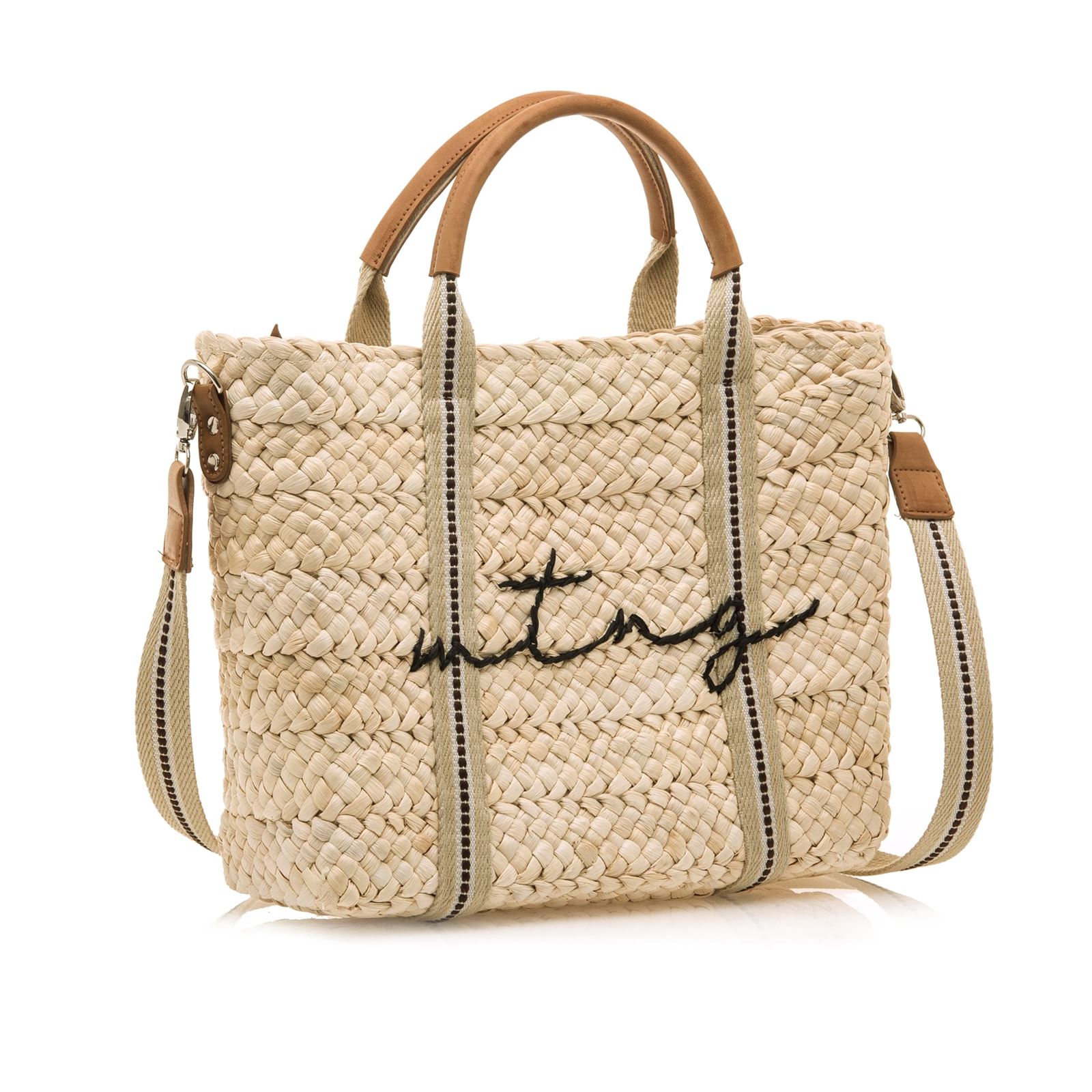 Mtng-Mustang_ Bolso rafia grande Artola - Imagen 3