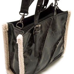 Mtng-Mustang_ Bolso waldy negro con pelo - Imagen 2