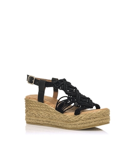 Mtng-Mustang_ Sandalia de cuña negra - Imagen 2