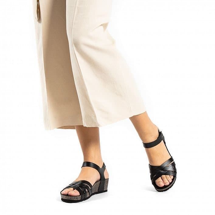 Panama Jack_ Sandalia tiras piel negro - Imagen 2