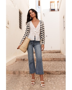 Pantalón campana tobillero - Imagen 1