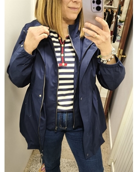 Parka en marino con capucha - Imagen 1