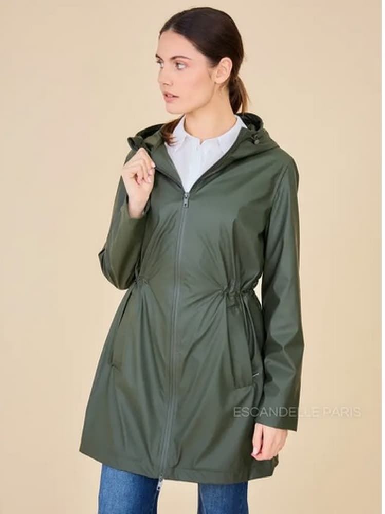 Parka verde capucha - Imagen 1