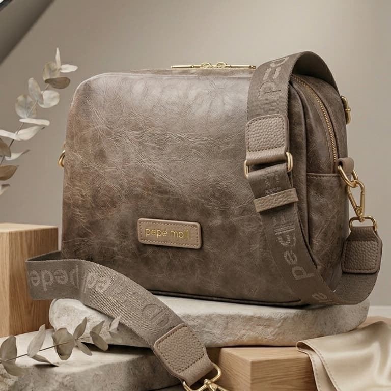Pepe Moll_ Bolso bandolera Elie negro/taupe - Imagen 5