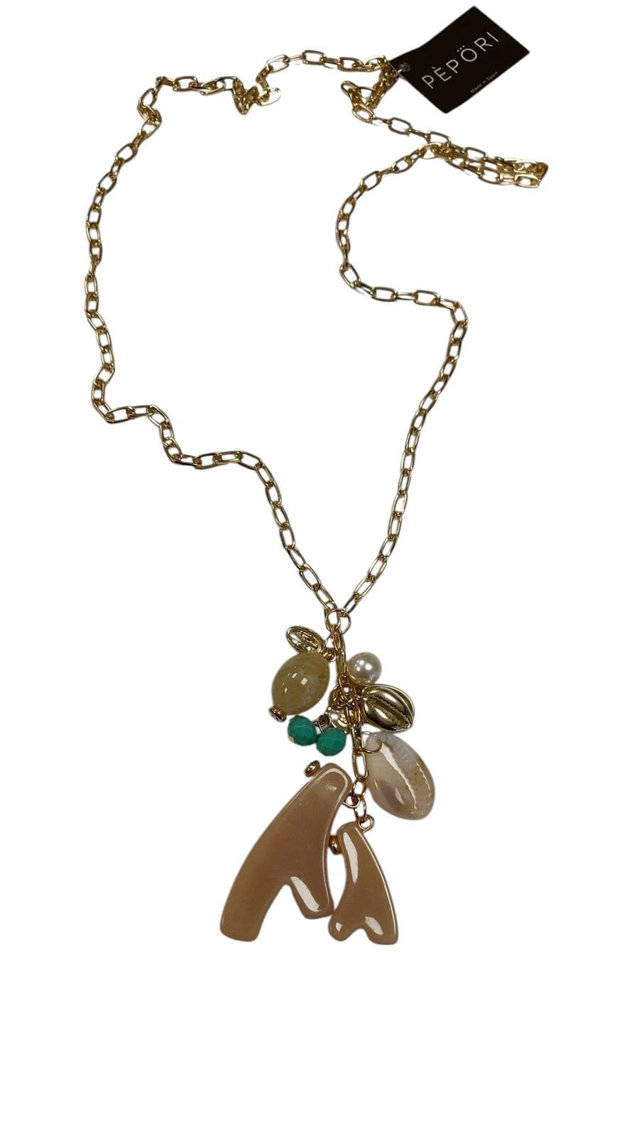 Pèpöri_ Colgante largo piedras - Imagen 1