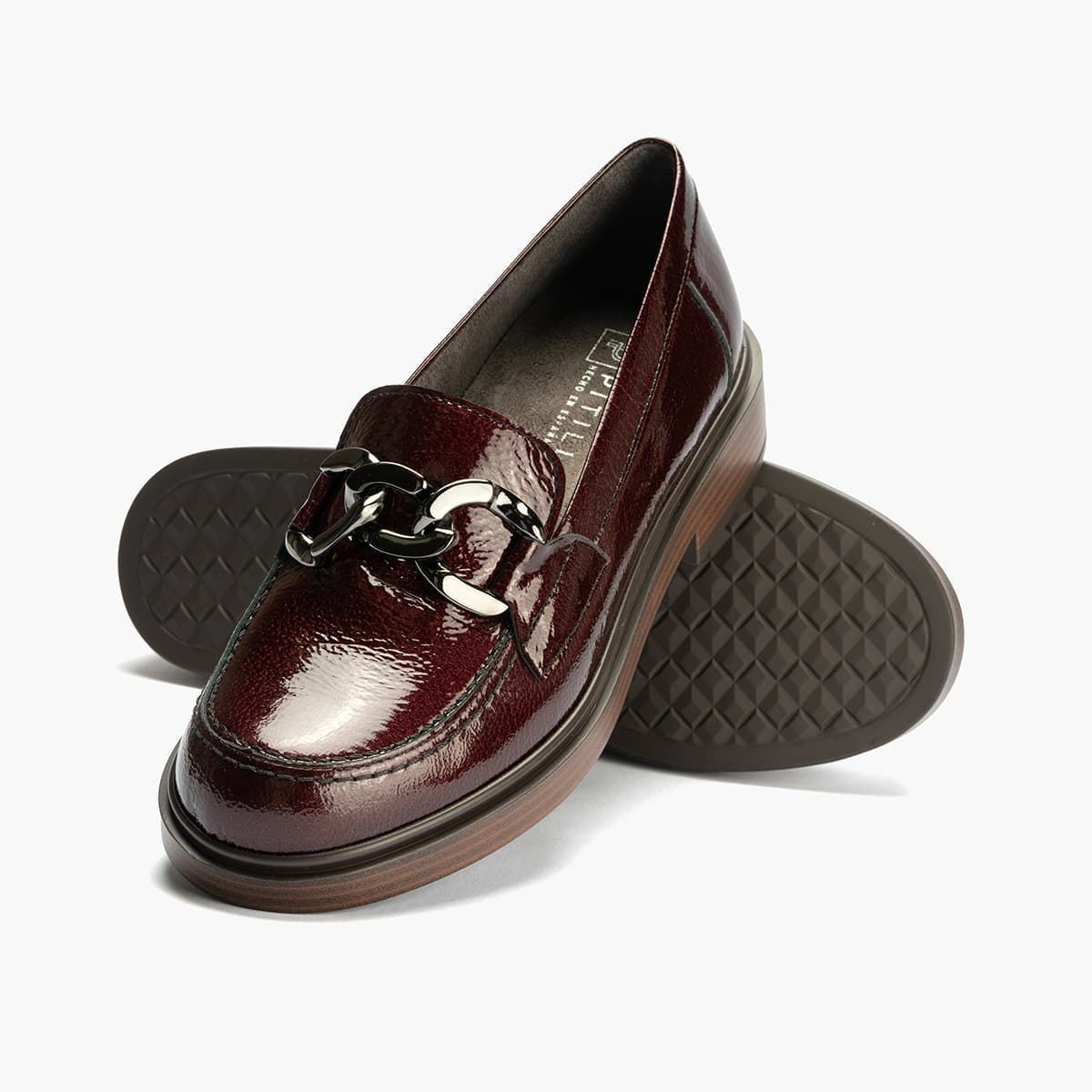 Pitillos_ Mocasín burdeos en charol - Imagen 4