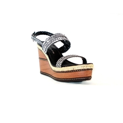 Pons Quintana- Sandalia plataforma negra-blanca - Imagen 1