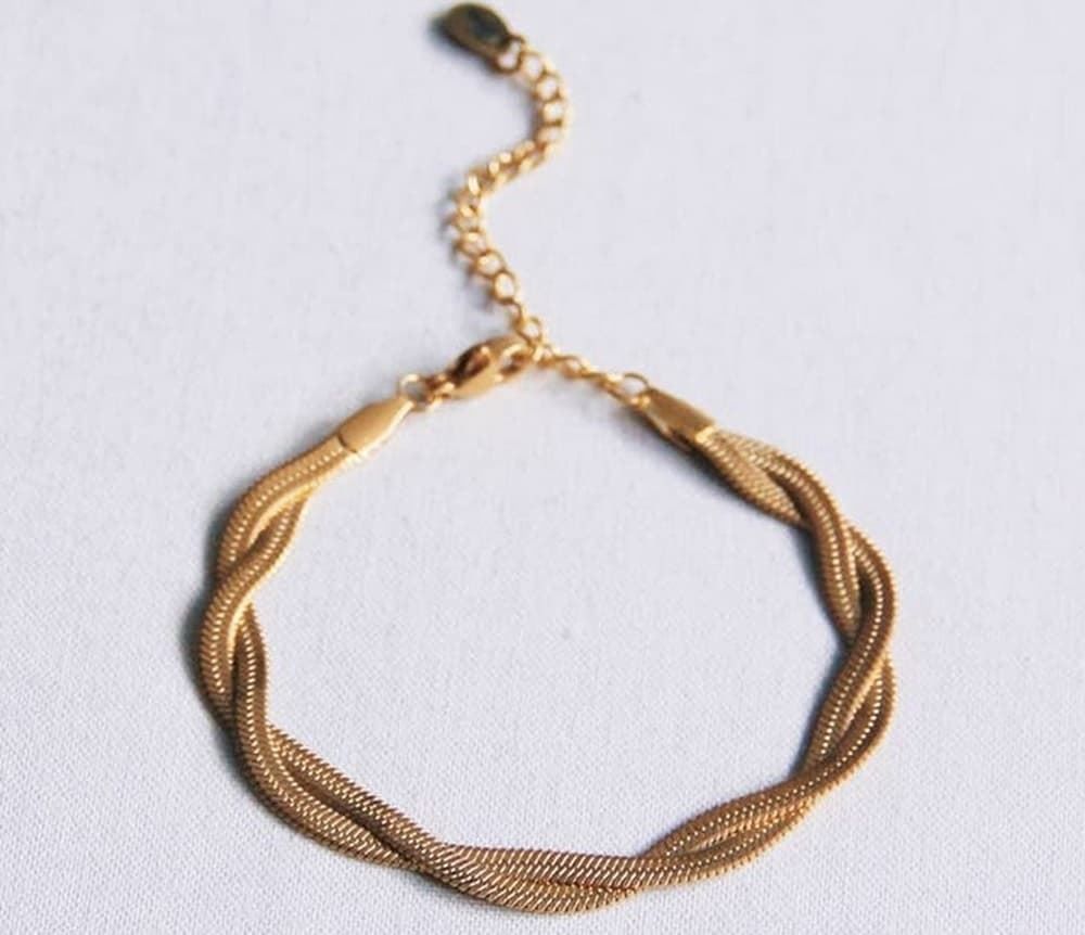 Pulsera trenzada de serpiente de acero inoxidable - Imagen 1