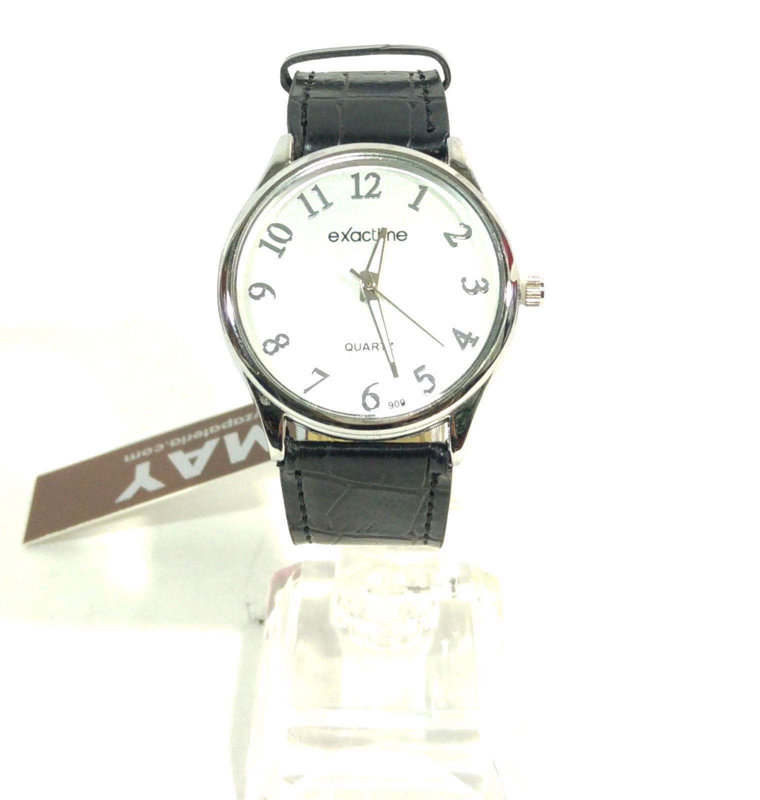 Reloj correa negra-esfera blanca - Imagen 1