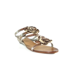 Sandalia chica flores dorada, CF - Imagen 1