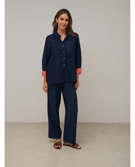 SCORZZO_ Camisa Larga Estampado Demin - Imagen 1