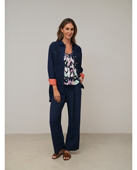 SCORZZO_ Camisa Larga Estampado Demin - Imagen 2