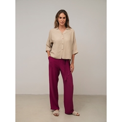 Scorzzo_ Camisa oversize piedra - Imagen 1