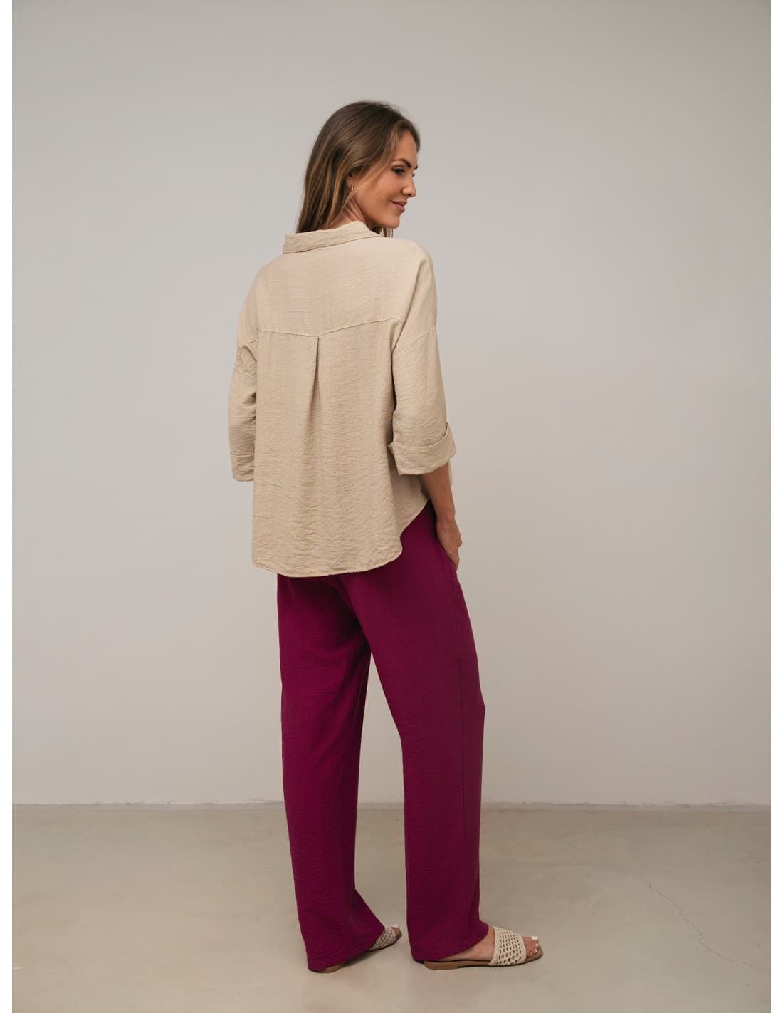 Scorzzo_ Camisa oversize piedra - Imagen 2