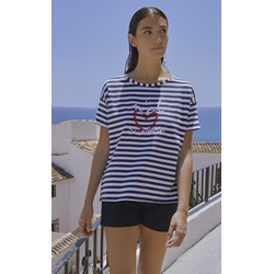 Scorzzo_ Camiseta marinera letras corazón - Imagen 1