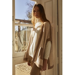 Scorzzo_ Chaleco tipo poncho beige - Imagen 1