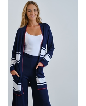 Scorzzo_ Chaqueta abierta larga marino - Imagen 1