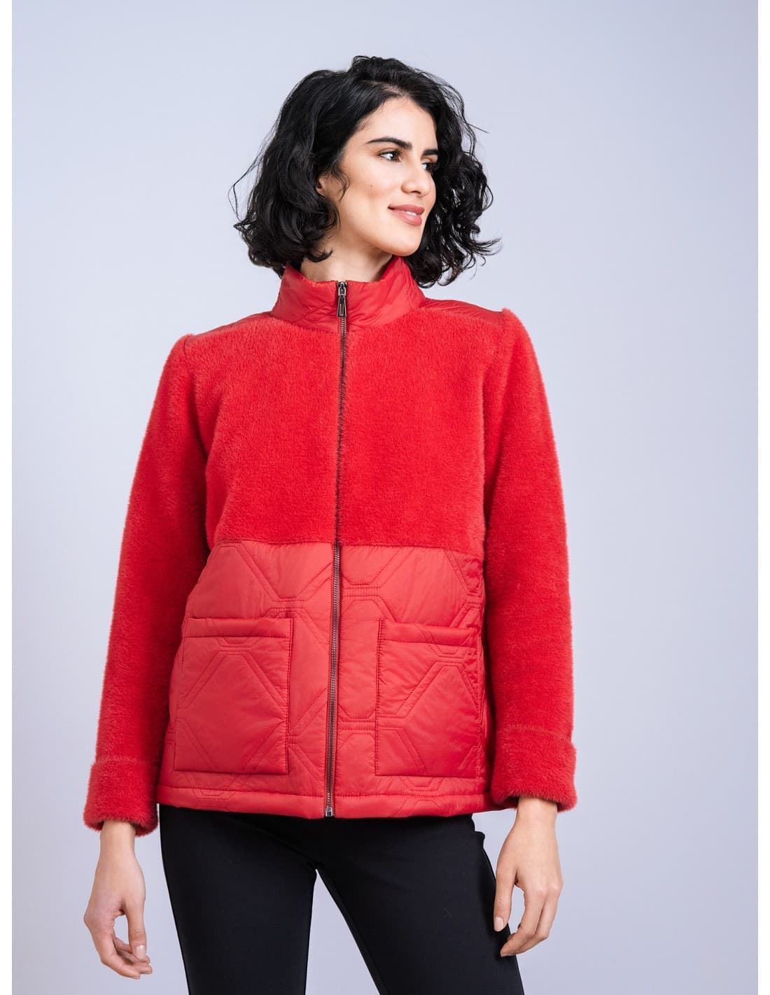 SCORZZO_ Chaqueta cremallera combinada Puffy - Imagen 1