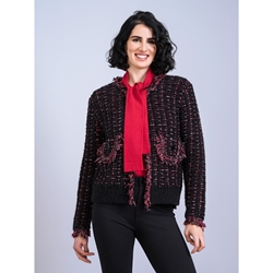 Scorzzo_ Chaqueta tweed negra - Imagen 1