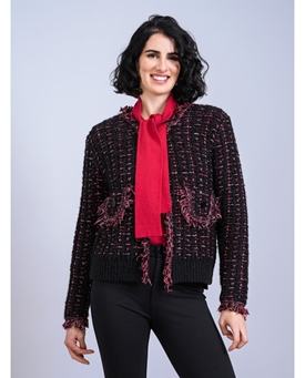 Scorzzo_ Chaqueta tweed negra - Imagen 1