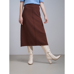 Scorzzo_ Falda punto marrón - Imagen 1