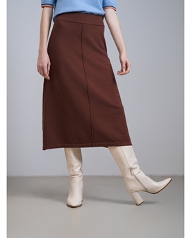 Scorzzo_ Falda punto marrón - Imagen 1