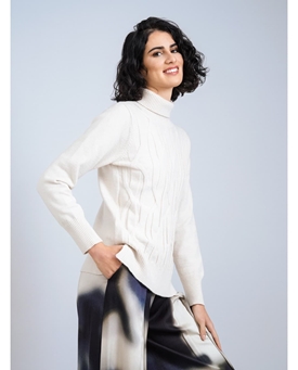 Scorzzo_ Jersey cuello vuelto beige - Imagen 2