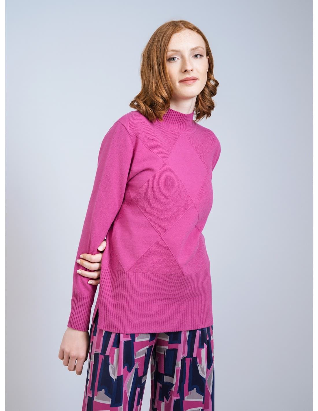 SCORZZO_ JERSEY FUCSIA ROMBOS - Imagen 1