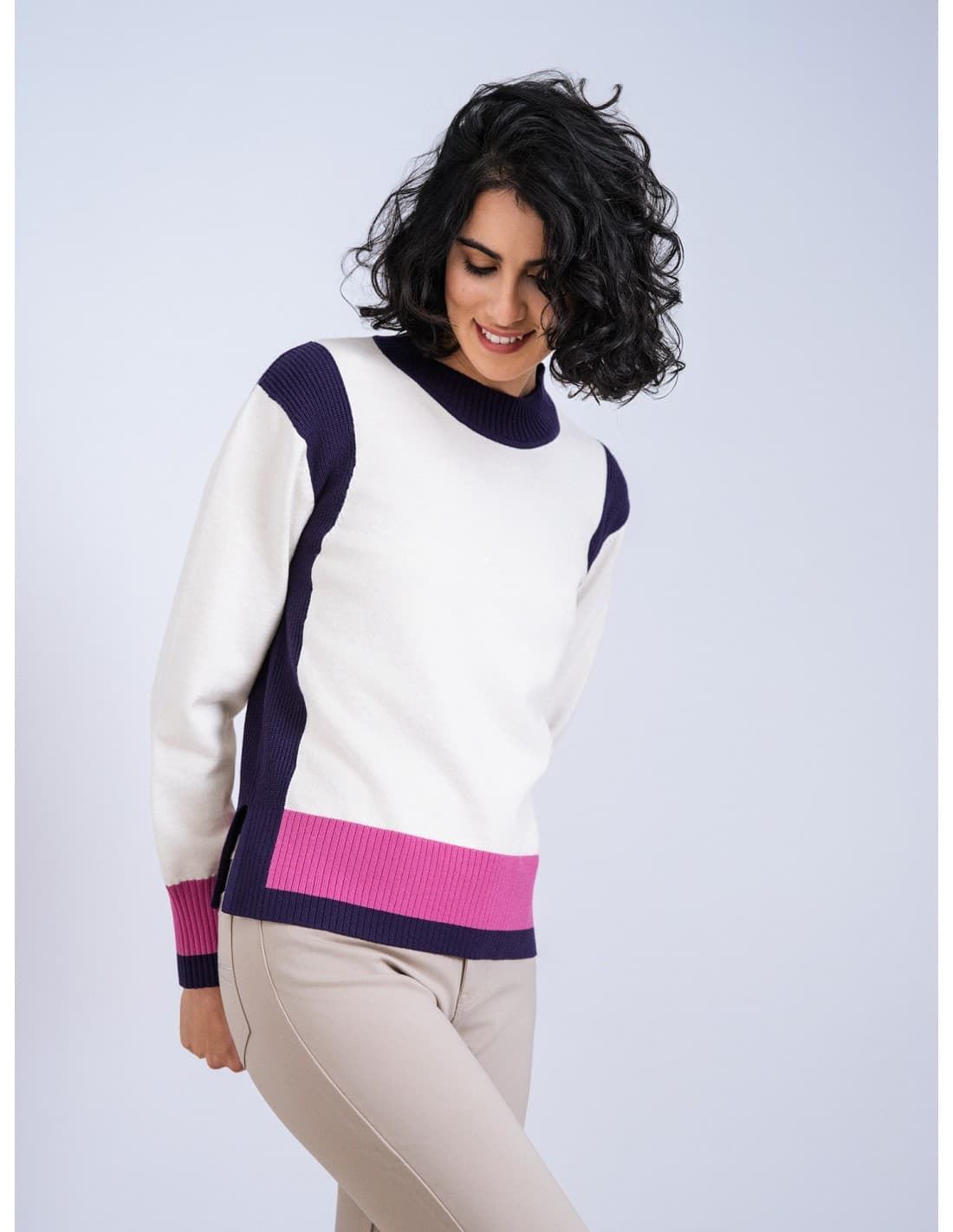 Scorzzo_ Jersey intarsia cuello perkins - Imagen 2