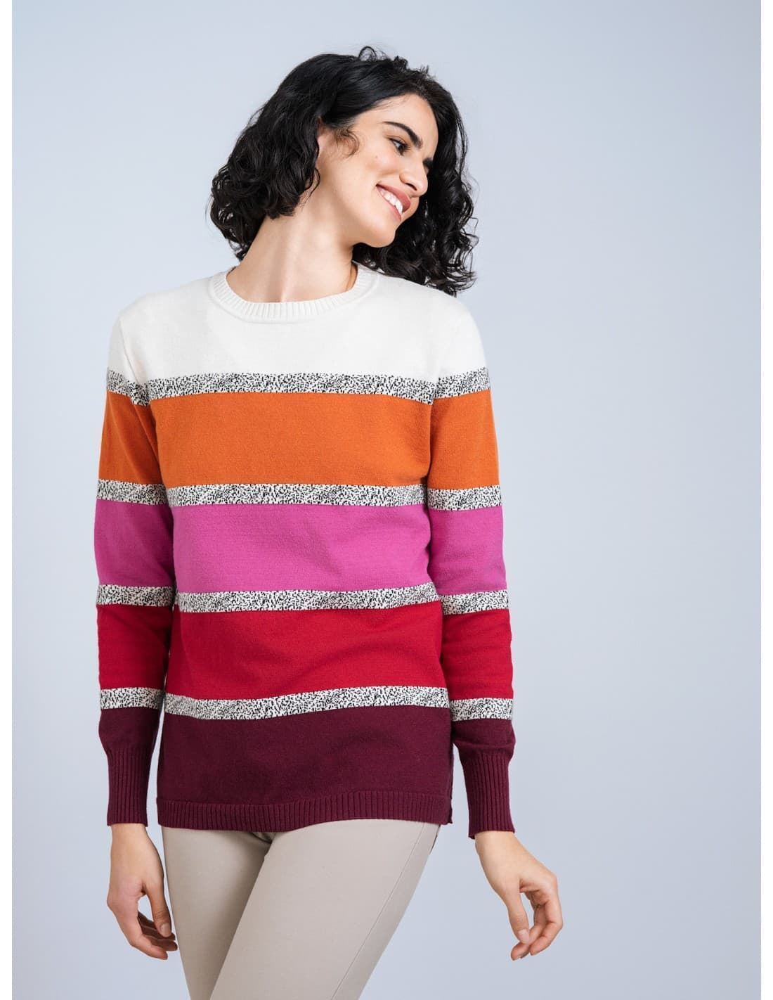 Scorzzo_ Jersey listado cuello redondo - Imagen 1