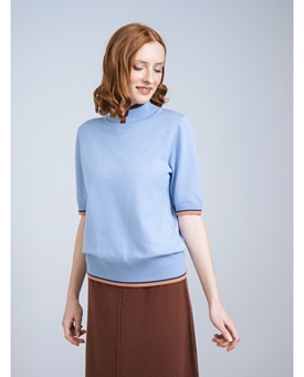 Scorzzo_ Jersey manga corta cuello corte azul - Imagen 1