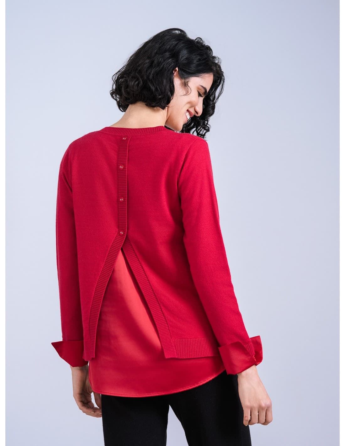 Scorzzo_ Jersey punto combinado satén - Imagen 2