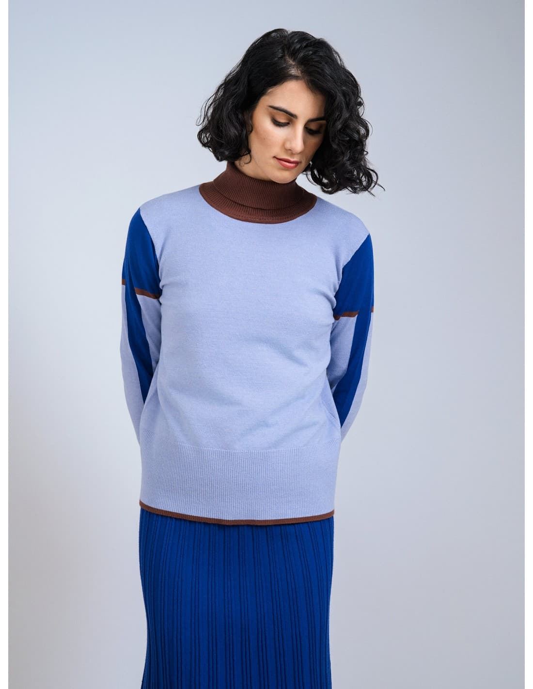 Scorzzo_ Jersey punto fino azul - Imagen 2