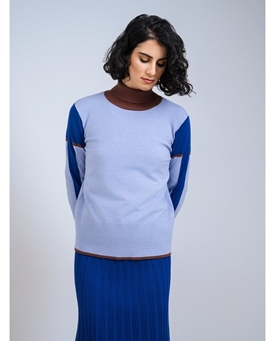 Scorzzo_ Jersey punto fino azul - Imagen 2