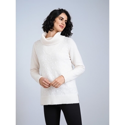 SCORZZO_ Jesey blanco roto cisne lentejuelas - Imagen 1