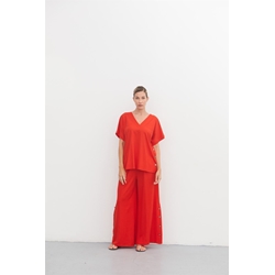 Scorzzo_ Pantalón ancho rojo - Imagen 1